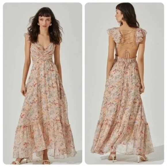 Astr | Dresses | Nwt Astr The Label Primrose Dress In Peach Multi Floral  Size Medium | Poshmark